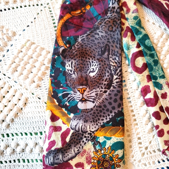 Vintage Other - Vintage Fabio Ferretti silk tie with leopard
